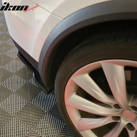 Fits 16-25 Tesla Model X Maxton Style Rear Bumper Side Splitters PU