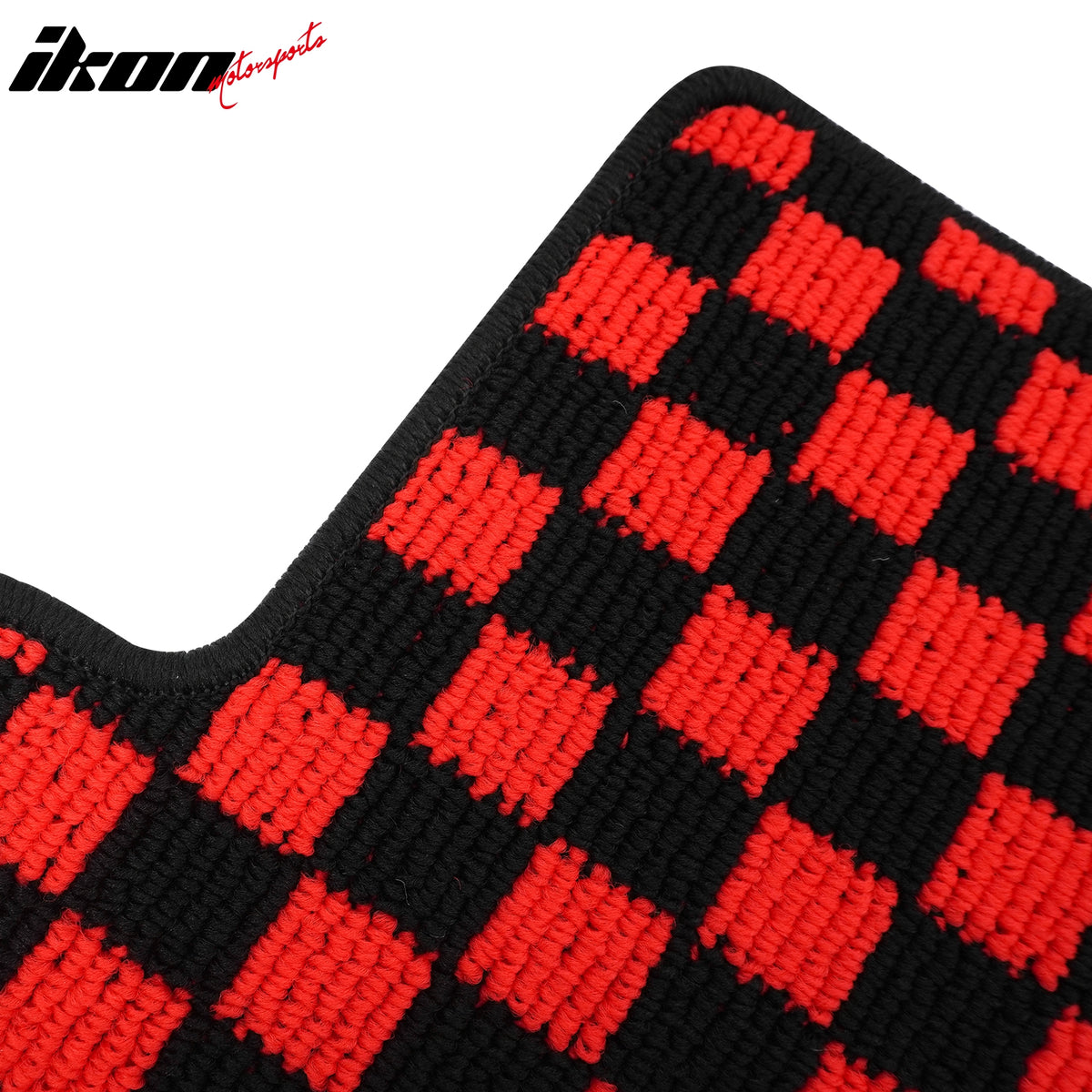 Fits 16-21 Honda Civic Anti-slip Floor Mats Checkered Carpets Black Red Plaid