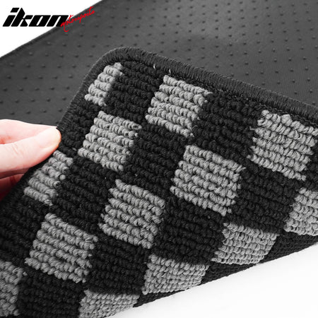 For 16-21 Honda Civic 4DR Floor Mats Non-Slip Carpets Checkered Black Gray Plaid
