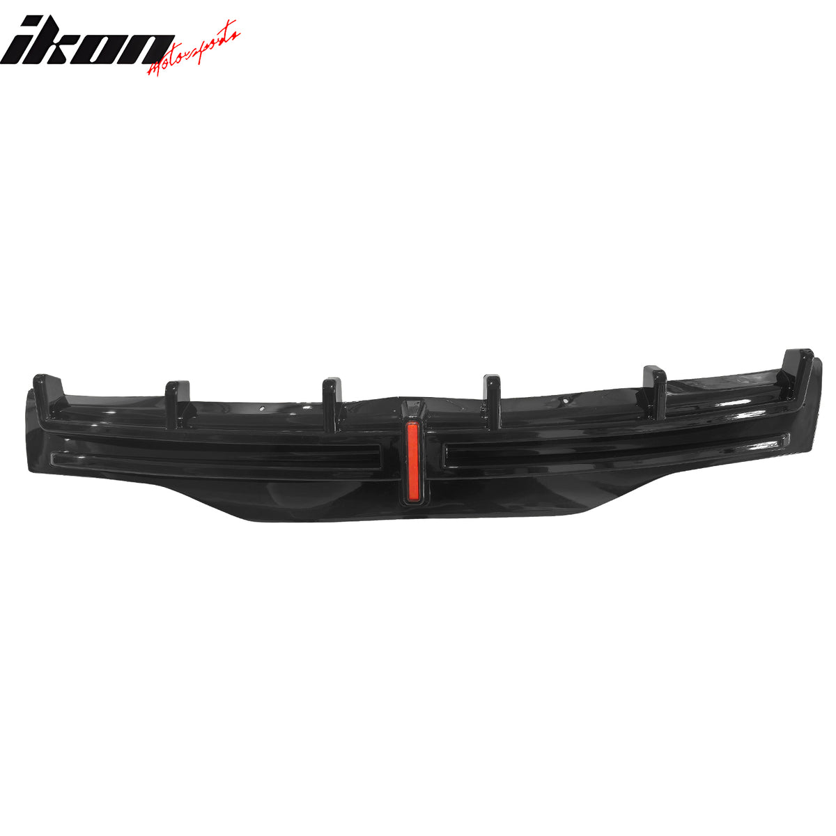 Fits 16-21 Tesla Model X LED Rear Bumper Diffuser Lip W/ 6-Fin PP Gloss Black