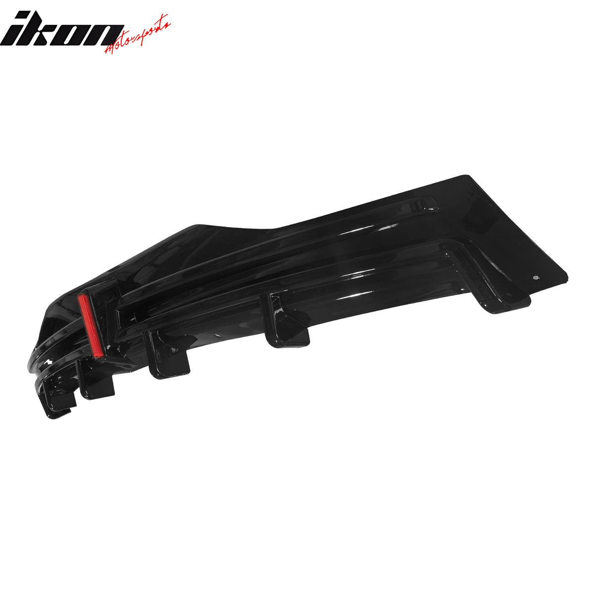 Fits 16-21 Tesla Model X LED Rear Bumper Diffuser Lip W/ 6-Fin PP Gloss Black