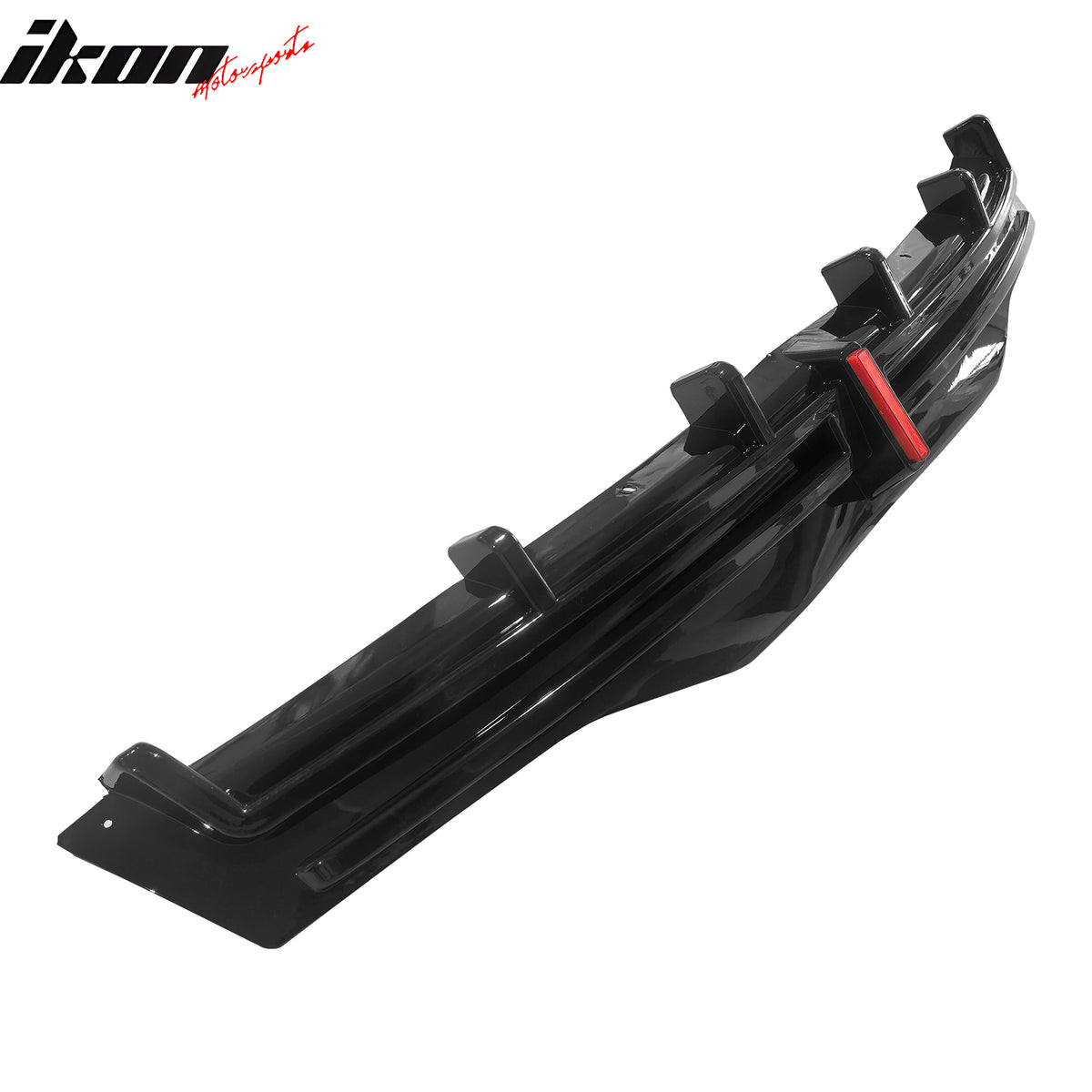 Fits 16-21 Tesla Model X LED Rear Bumper Diffuser Lip W/ 6-Fin PP Gloss Black