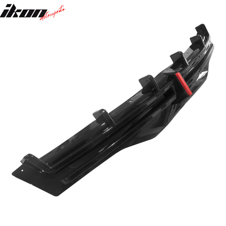 Fits 16-21 Tesla Model X LED Rear Bumper Diffuser Lip W/ 6-Fin PP Gloss Black