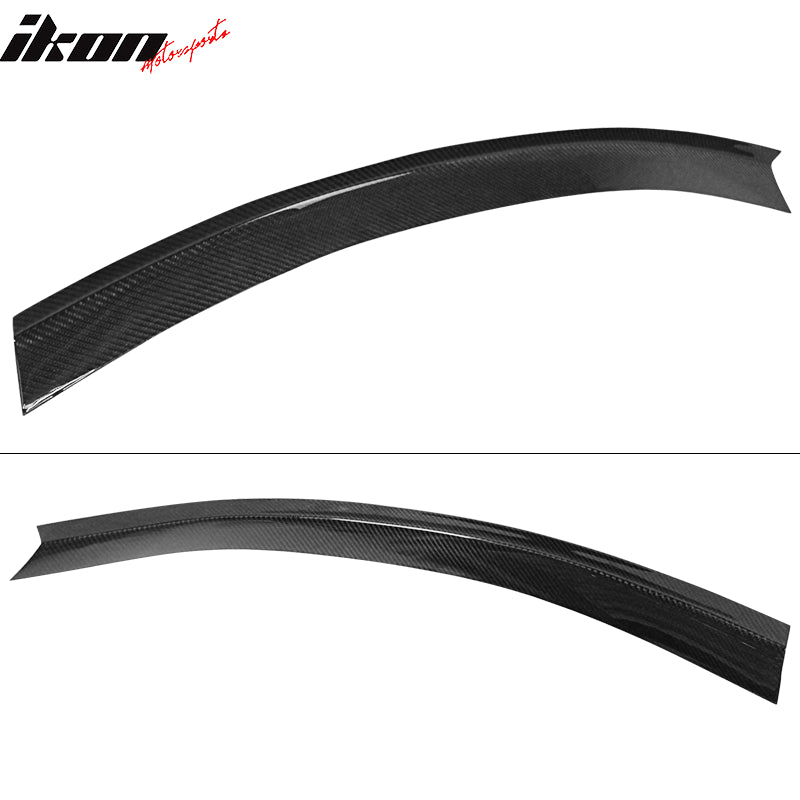 IKON MOTORSPORTS, Gurney Flap Compatible With 2016-2021 Honda Civic, Rear Add-on Trunk Spoiler Extension Lip Real Carbon Fiber, 2017 2018 2019 2020
