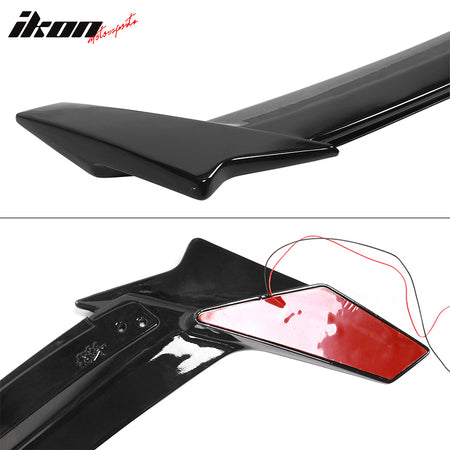 For 16-21 Honda Civic Long LED Rear Trunk Spoiler Matte Black ABS