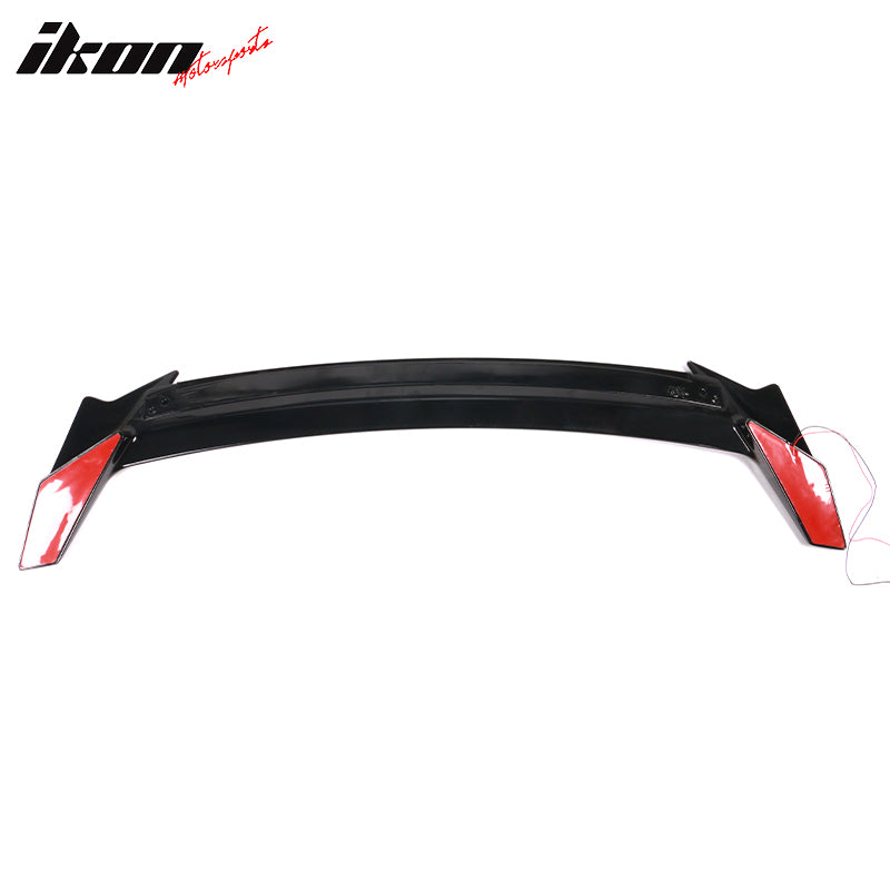 For 16-21 Honda Civic Long LED Rear Trunk Spoiler Matte Black ABS