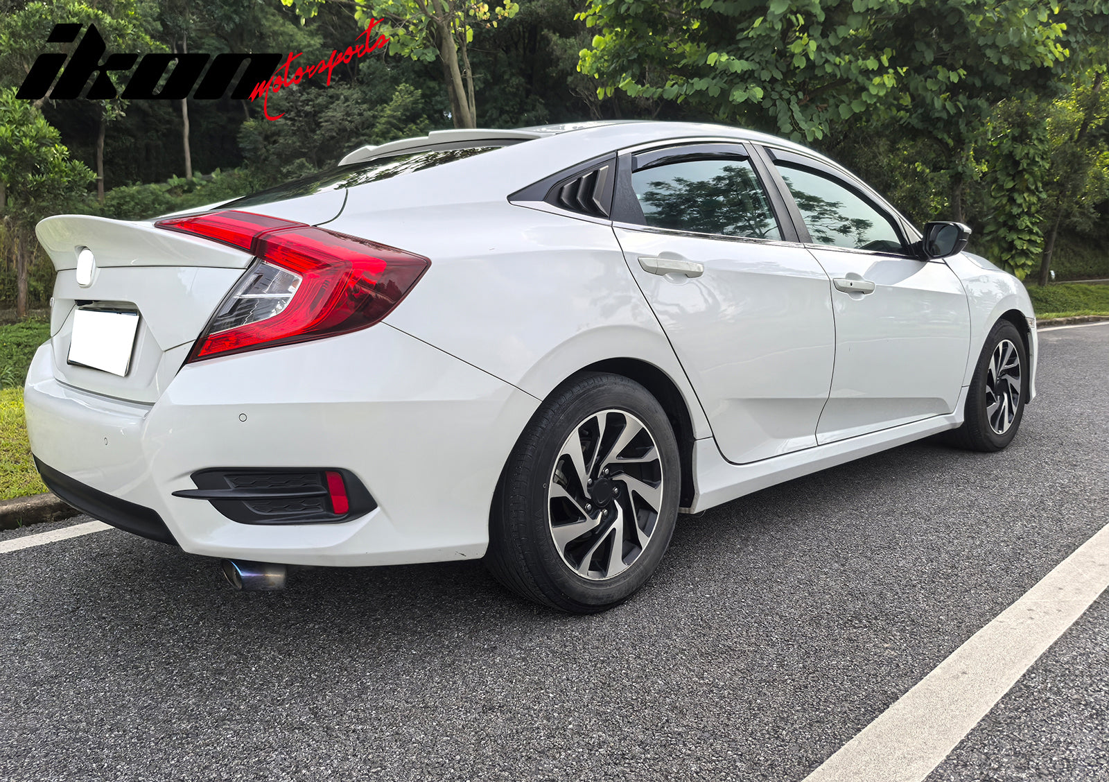 Fits 16-21 Honda Civic Sedan Window Visors Injection PC In-Channel Deflectors