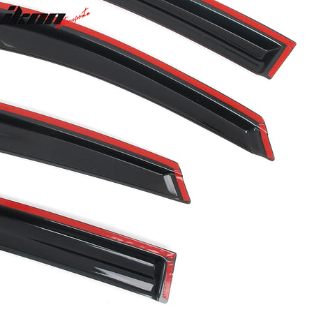 Fits 16-21 Honda Civic Sedan 4PCS Mugen Style Window Visors Rain Guards Tape-On