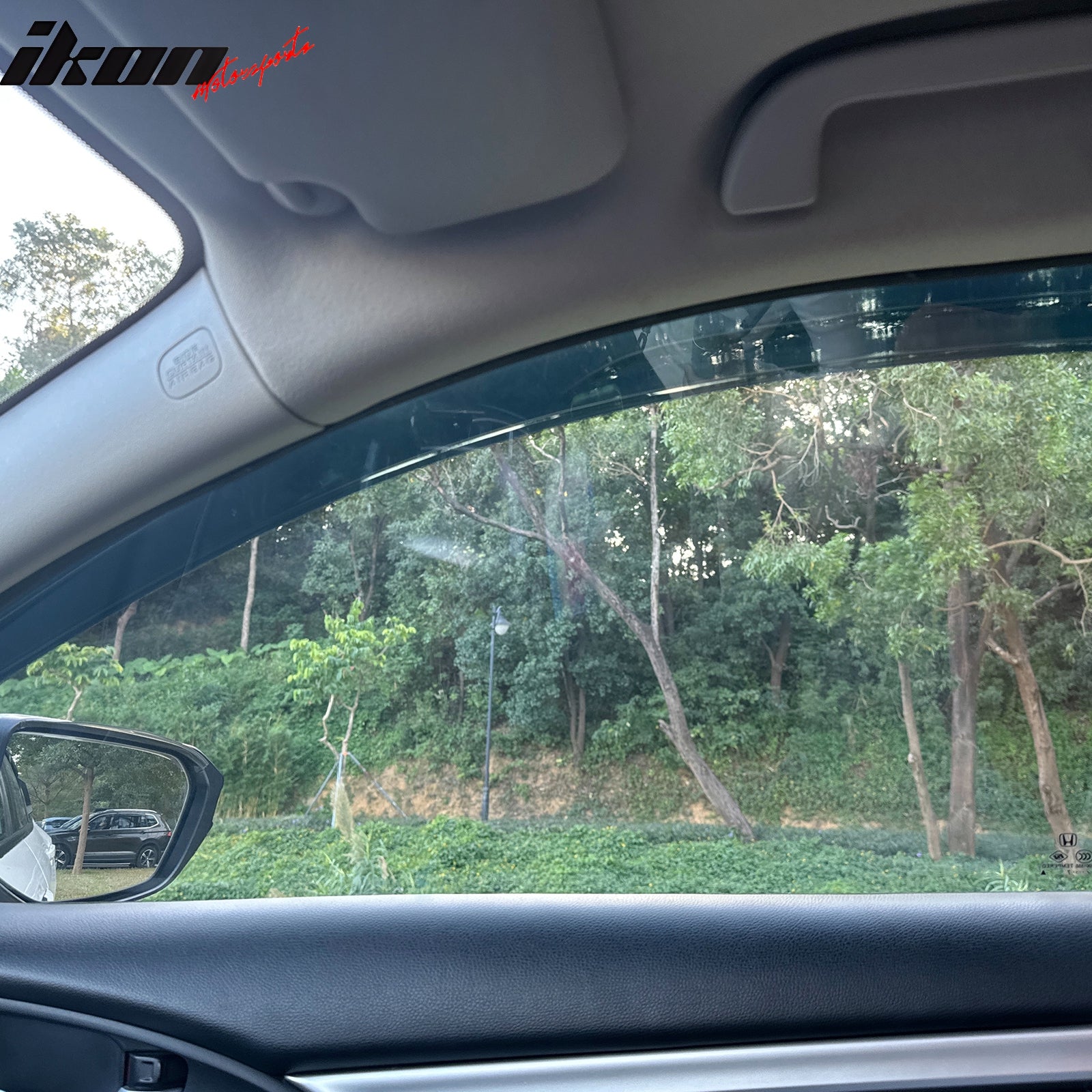 Fits 16-21 Honda Civic Sedan 4PCS Mugen Style Window Visors Rain Guards Tape-On