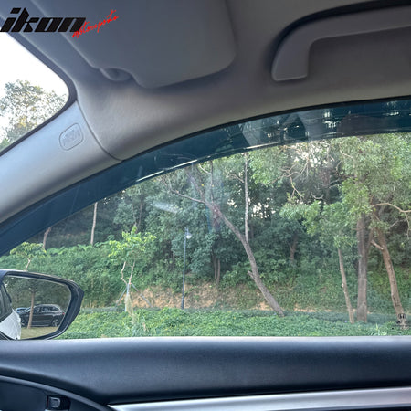 Fits 16-21 Honda Civic Sedan 4PCS Mugen Style Window Visors Rain Guards Tape-On