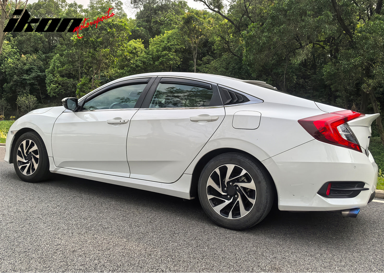 Fits 16-21 Honda Civic Sedan 4-Door In Channel Window Visor Rain Guard Deflector