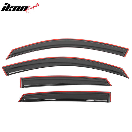 Fits 16-21 Honda Civic Sedan 4-Door In Channel Window Visor Rain Guard Deflector