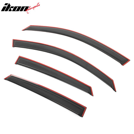 Fits 16-21 Honda Civic Sedan 4-Door In Channel Window Visor Rain Guard Deflector