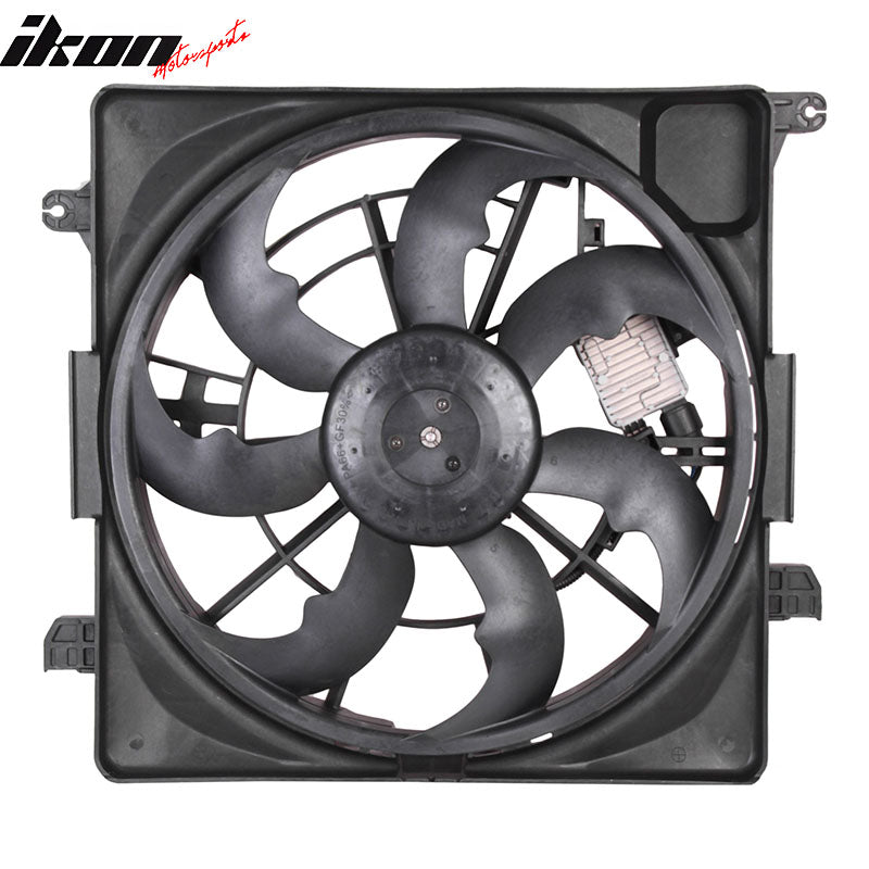 IKON MOTORSPORTS Radiator Cooling Fan Assembly Replacement for 2016-2021 Hyundai Tucson 1.6L Turbo, 2017-2021 Kia Sportage 2.0L Turbo FWD, 25380-D3100 HY3115154 Automotive Single Engine Fans, Black