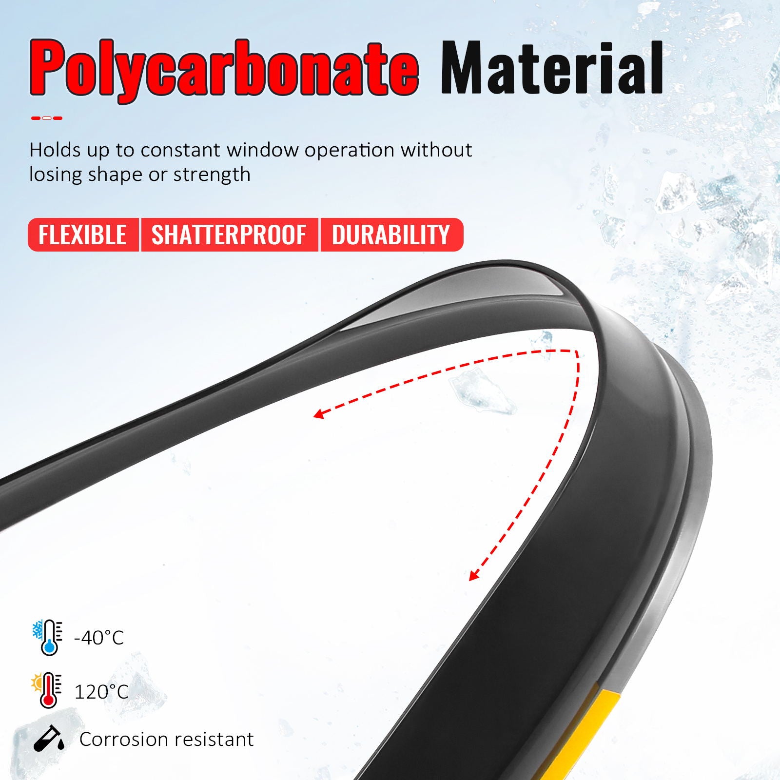 Fits 16-21 Hyundai Tucson Side Window Visors Injection PC In-Channel Deflectors