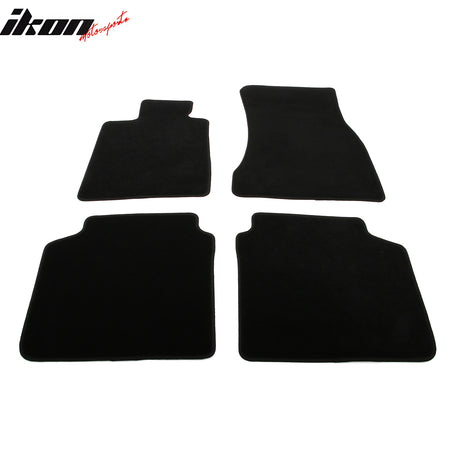 IKON MOTORSPORTS, Nylon Car Floor Mats Compatible with 2016-2022 BMW G11 7 Series / 2017-2022 BMW ALPINA B7, OE Fitment Style Black Driver Passenger Car Carpets, Front Rear 4PCS Full Set