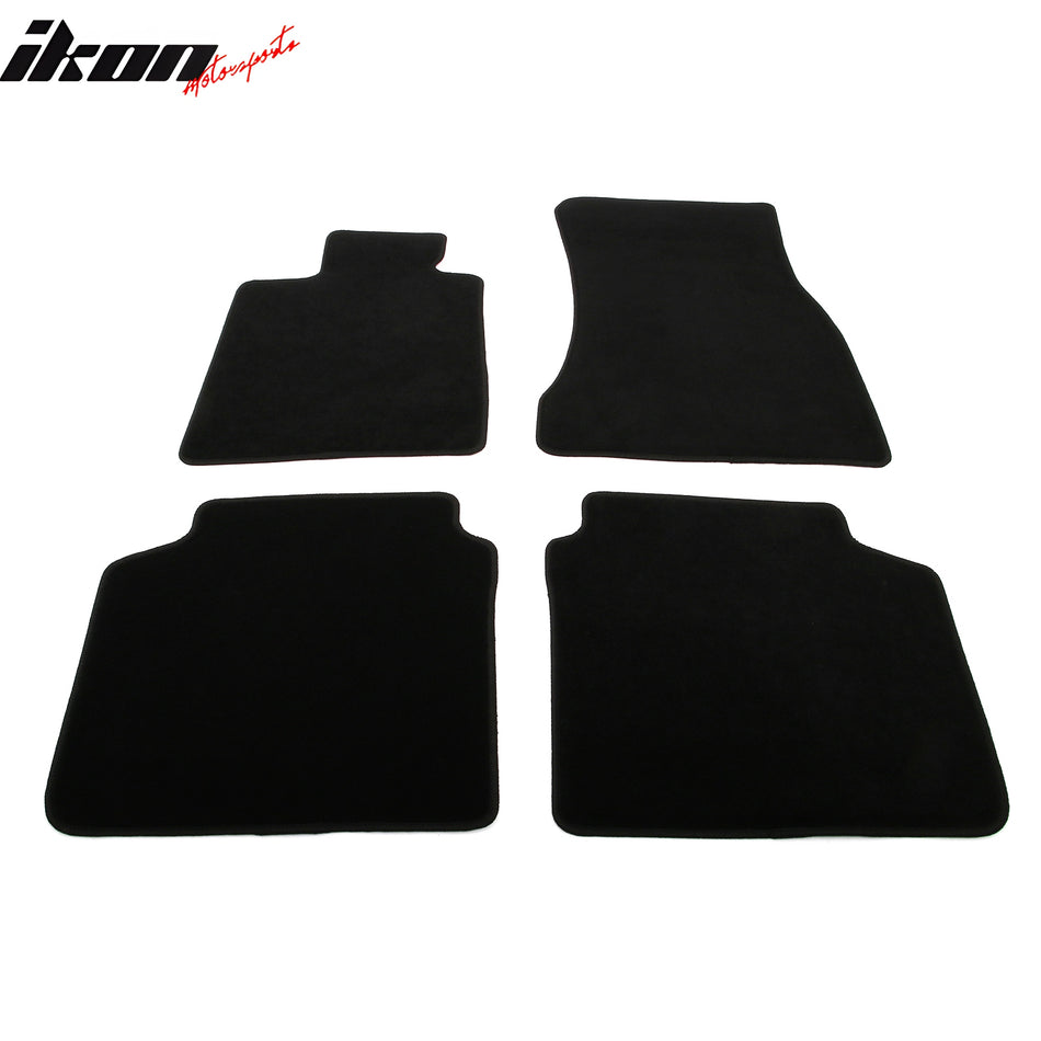 IKON MOTORSPORTS, Nylon Car Floor Mats Compatible with 2016-2022 BMW G11 7 Series / 2017-2022 BMW ALPINA B7, OE Fitment Style Black Driver Passenger Car Carpets, Front Rear 4PCS Full Set
