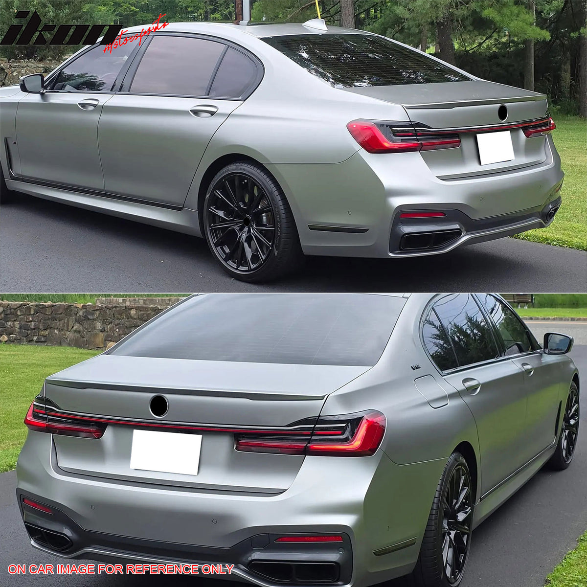 Fits 16-22 BMW G11 G12 7-Series 740i 745e IKON Trunk Spoiler Unpainted Black ABS