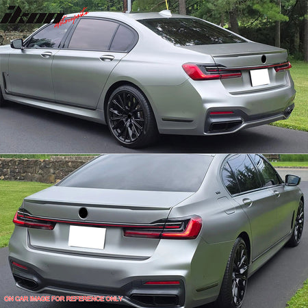 Fits 16-22 BMW G11 G12 7-Series 740i 745e IKON Trunk Spoiler Unpainted Black ABS
