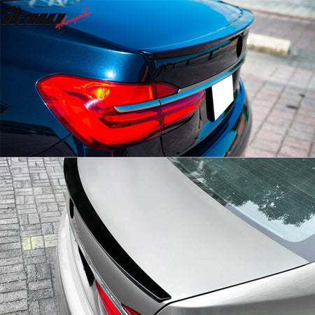 Fits 16-22 BMW G11 G12 7-Series 740i 745e IKON Trunk Spoiler Gloss Black ABS