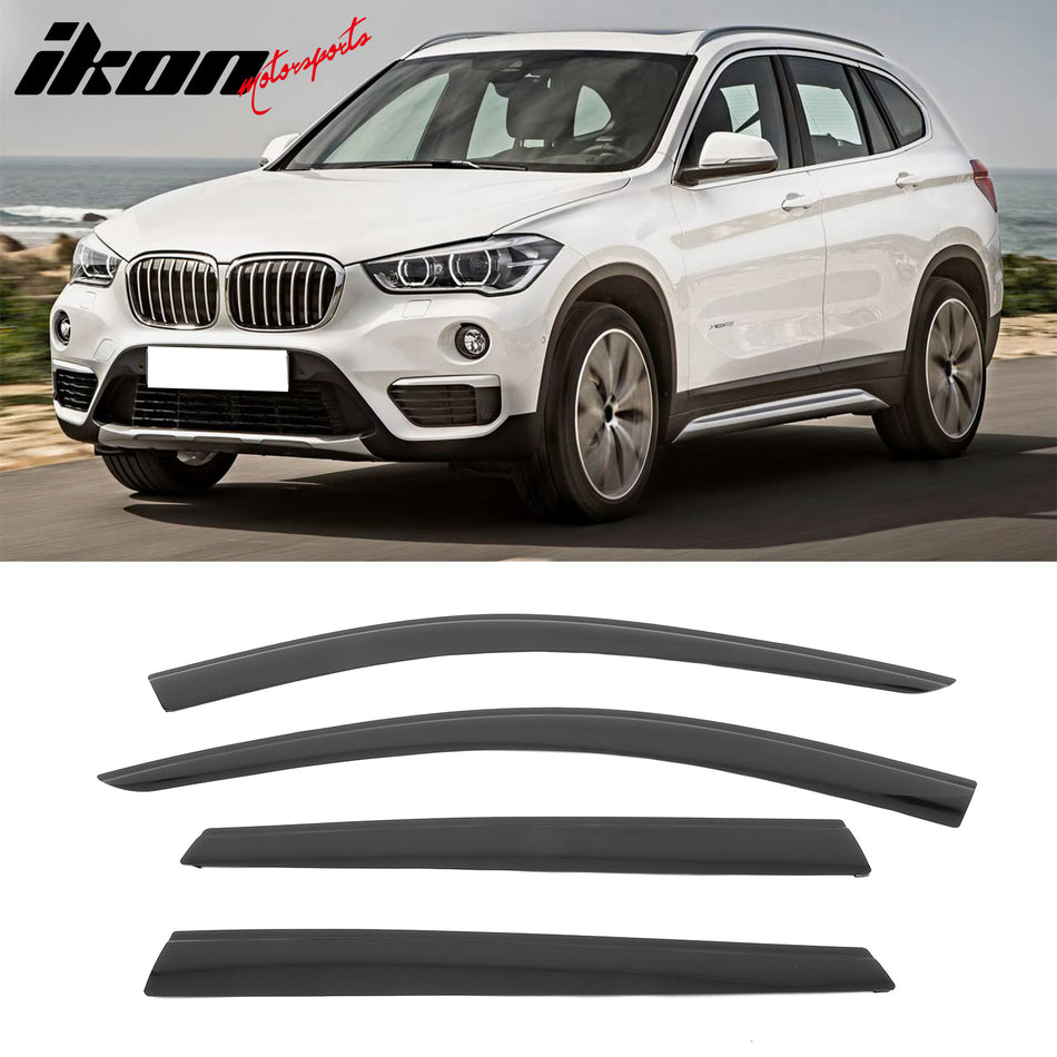 2016-2022 BMW F48 X1 Low Profile Style Tape-On Smoke Window Visors
