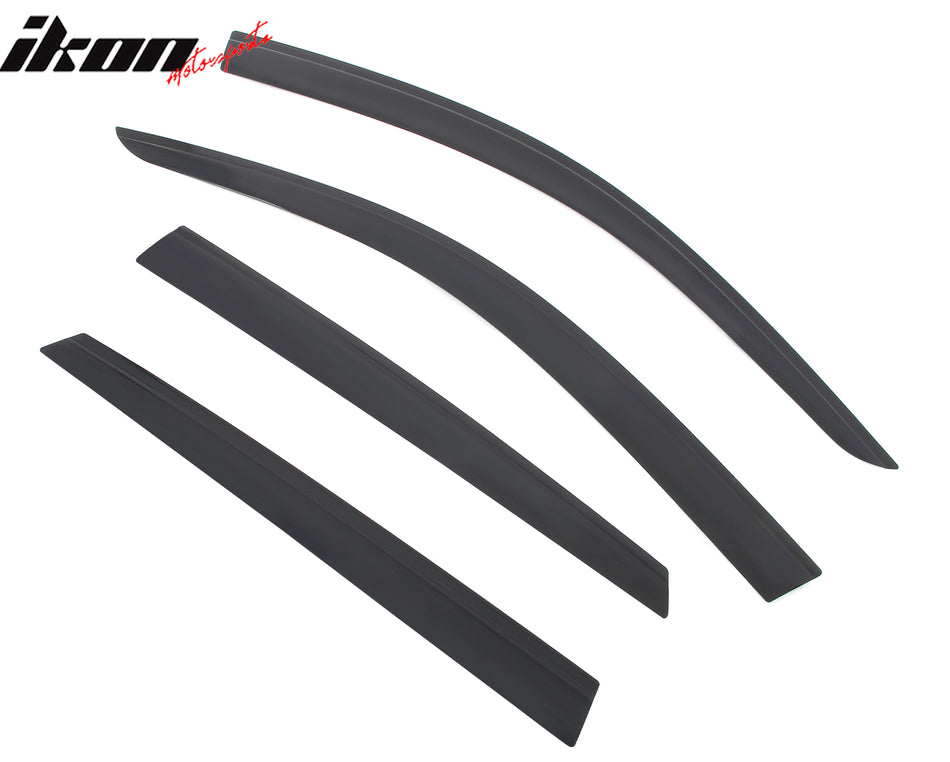 IKON MOTORSPORTS Tape on Low Profile Window Visors, Compatible with 2016-2022 Benz X253 GLC-Class SUV (Not Fit Coupe), Acrylic Smoke/Tinted Rain Guards, Side Window Wind Deflectors 4PCS