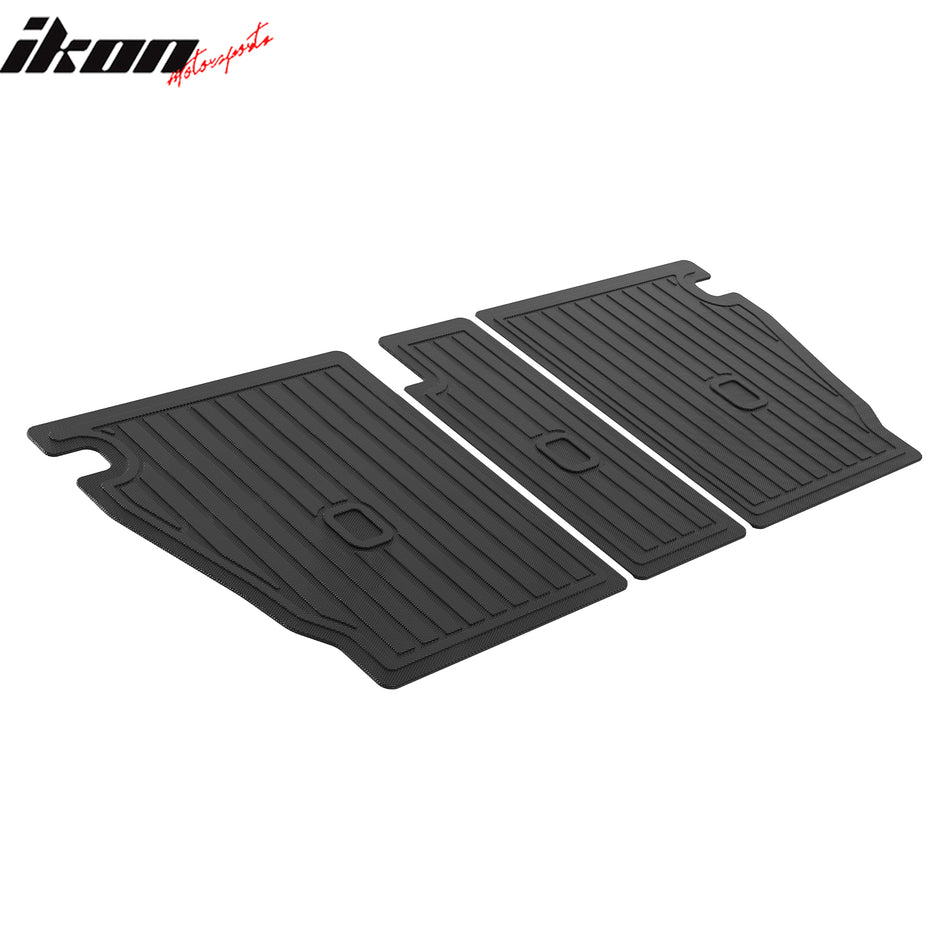 IKON MOTORSPORTS 3D TPE Backrest Mats, Compatible with 2016-2022 Mercedes-Benz X253 GLC-Class SUV, All Weather Rear Seat Back Mat Cover Protector, Black