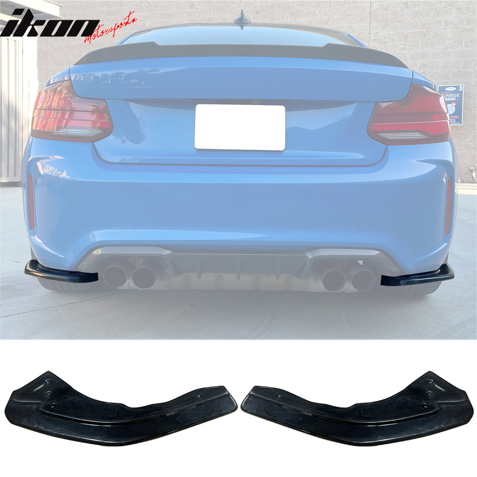 2016-2022 BMW F87 M2 Rear Bumper Lip Aprons Unpainted Black PU