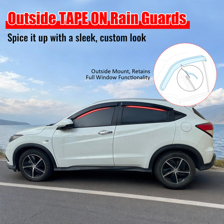 Fits 16-22 Honda HR-V Window Visors Smoke Acrylic Rain Wind Sun Deflector 4PCS