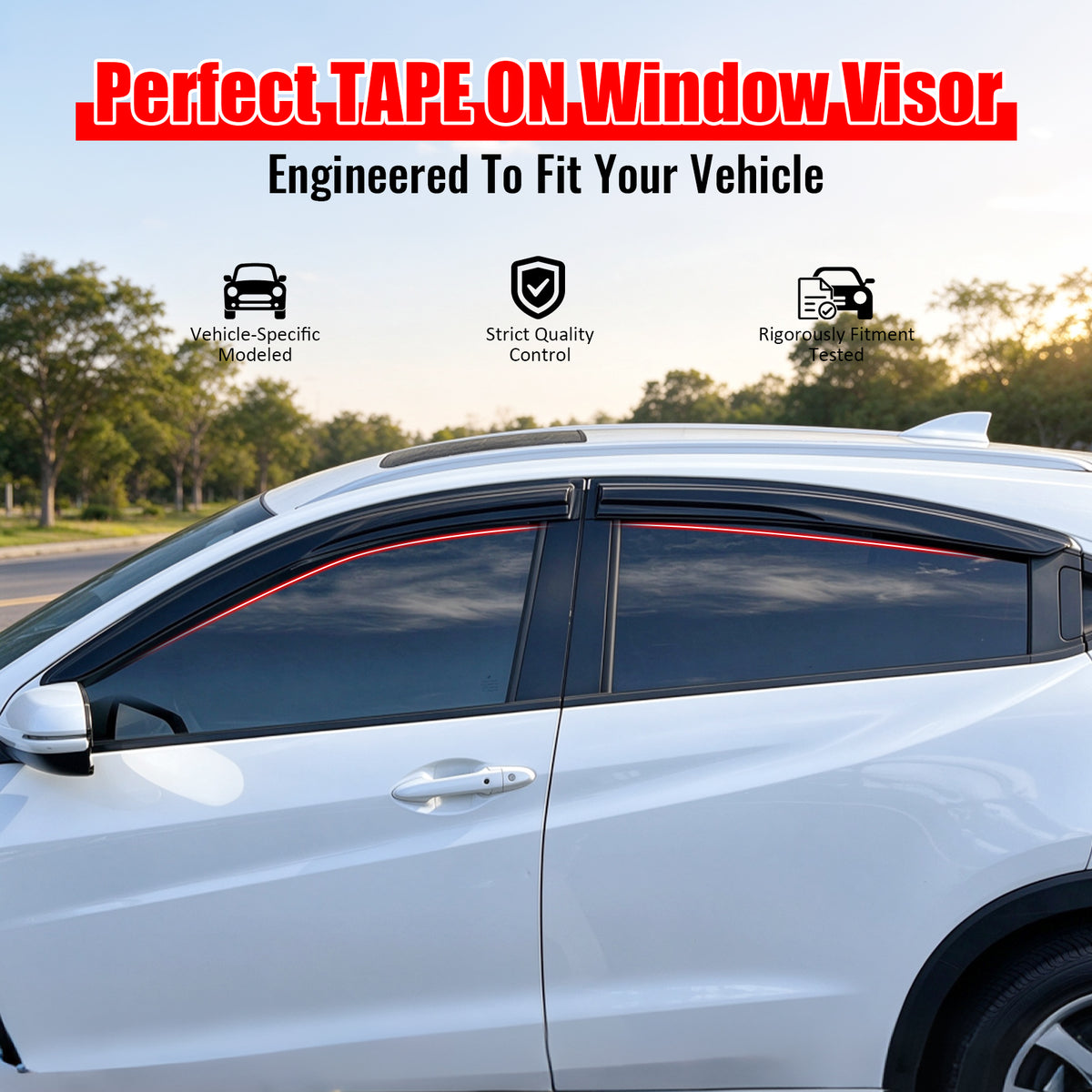 Fit 2016-2022 Honda HRV HR-V Acrylic Smoke Tinted Window Visors Rain Guard