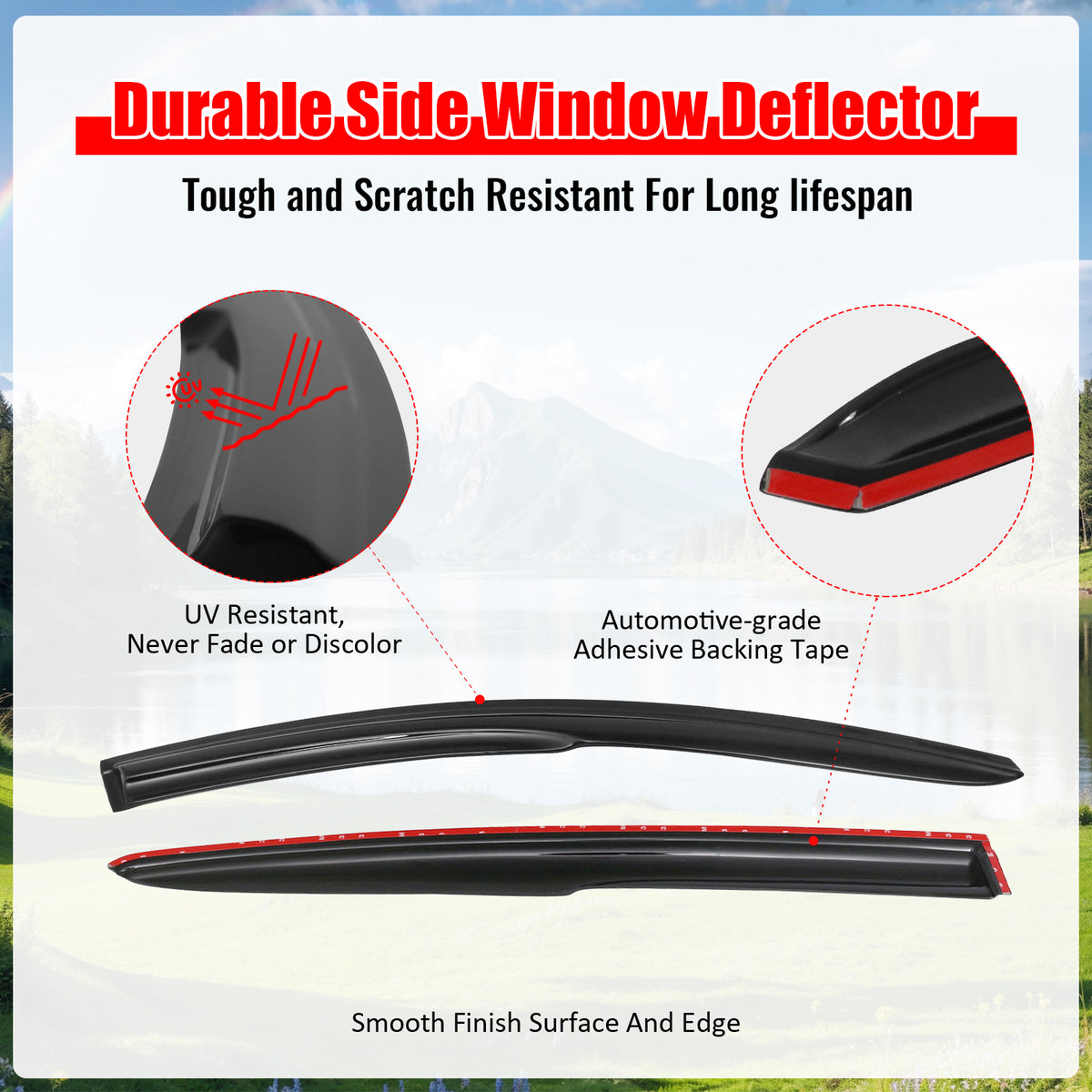 Fits 16-22 Honda HR-V Mugen Style Window Visor Acrylic 4PC Sun Rain Guard Shield