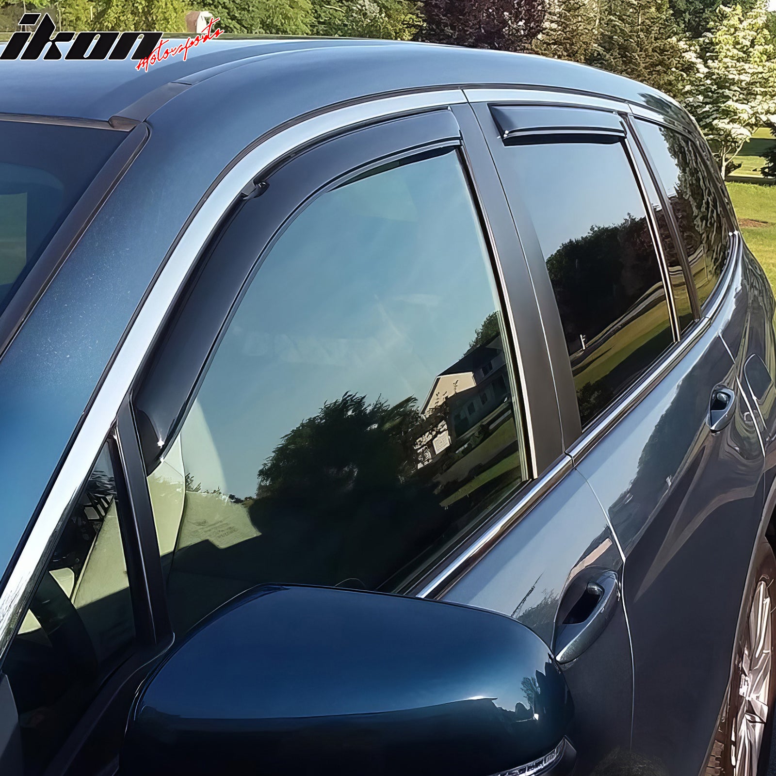 Fits 16-22 Honda Pilot 4PCS Side Window Visors Acrylic Deflectors - In-Channel