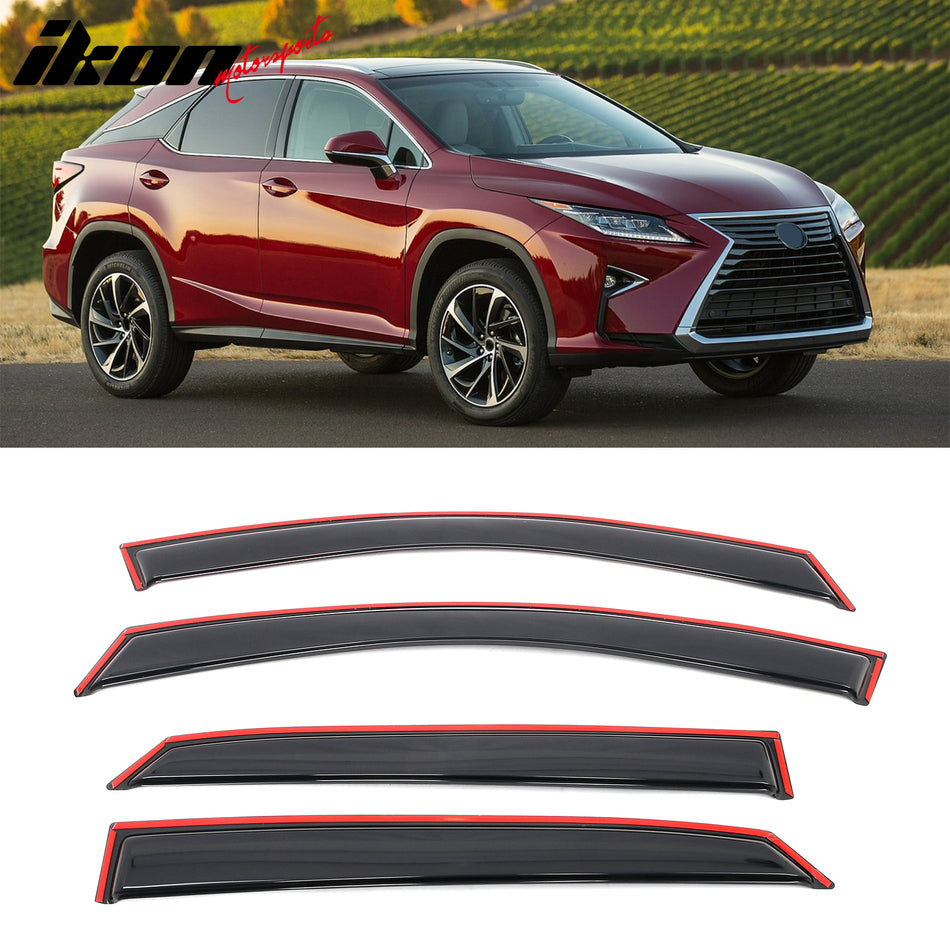 2016-2022 Lexus RX Side Window Visor Acrylic Deflectors - In-Channel