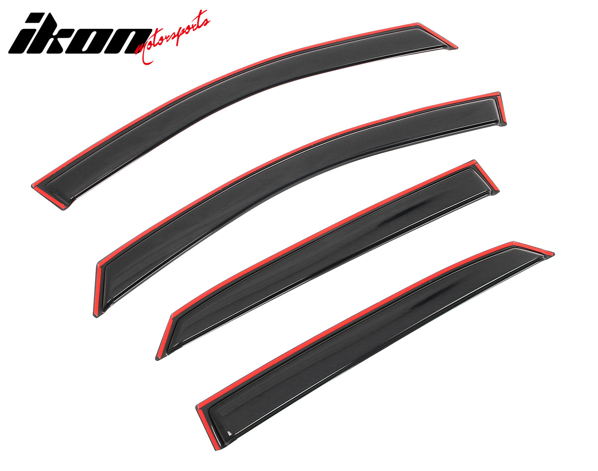 IKON MOTORSPORTS In Channel Window Visors Compatible with 2016-2022 Lexus RX350 RX450h, Slim Style Acrylic Smoke Rain Guards, Side Window Wind Deflectors 4PCS