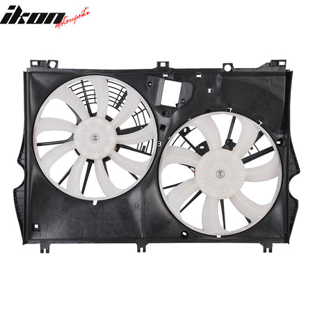 IKON MOTORSPORTS Radiator Cooling Fan Assembly Replacement for 2016-2022 Lexus RX350 V6/3.5L Without Towing, 16711-0P340 LX3115142 Automotive Dual Engine Fans, Black