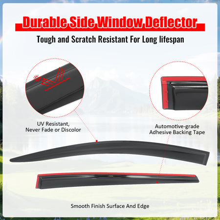 Fits 16-22 Toyota Prius& Prius Prime 4PCS Window Visors Smoke Acrylic Deflectors