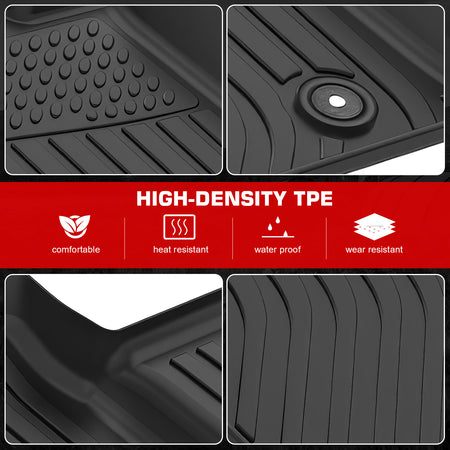 IKON MOTORSPORTS 3D TPE Floor Mats, Compatible with 2016-2023 Audi TT/TT Quattro/TT RS Quattro/TTS/TTS Quattro, All Weather Waterproof Floor Liners, Front & 2nd Row Car Interior Accessories, Black