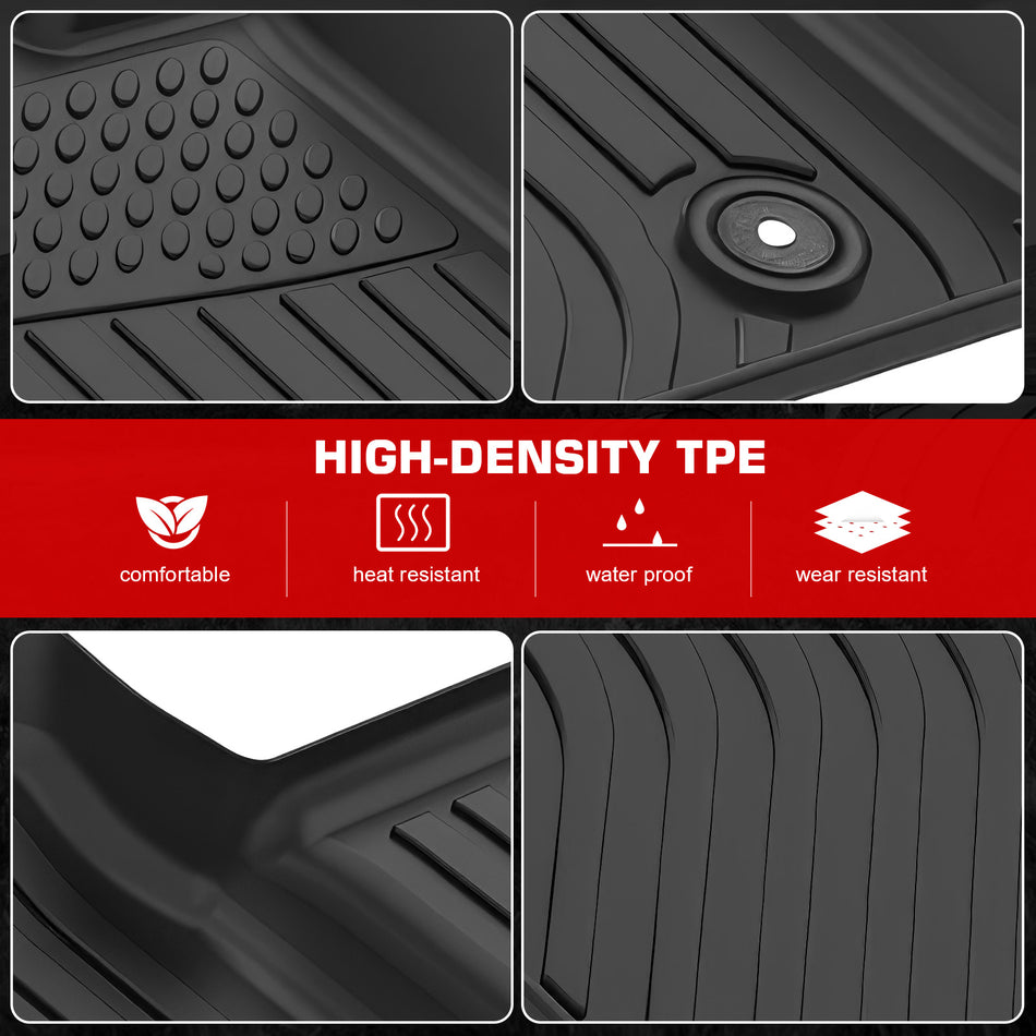 IKON MOTORSPORTS 3D TPE Floor Mats, Compatible with 2016-2023 Audi TT/TT Quattro/TT RS Quattro/TTS/TTS Quattro, All Weather Waterproof Floor Liners, Front & 2nd Row Car Interior Accessories, Black