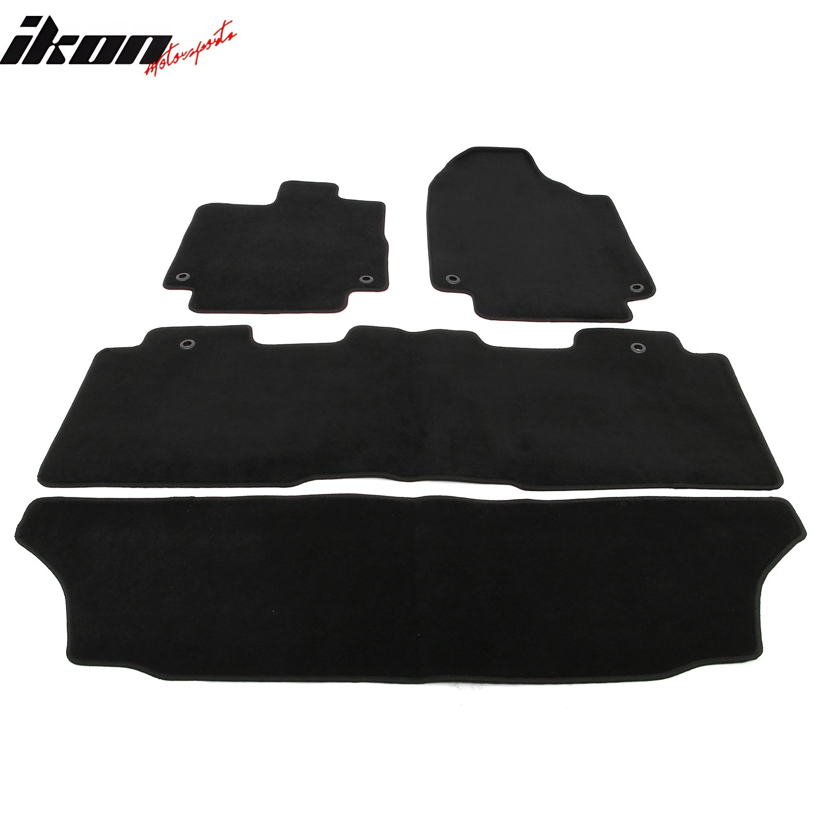 IKON MOTORSPORTS, Nylon Car Floor Mats Compatible with 2016-2023 Nissan Maxima, OE Fitment Style Black Driver Passenger Car Carpets, Front Rear 4PCS Full Set