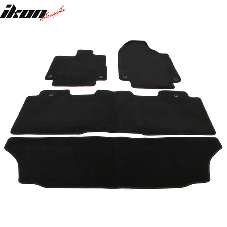 IKON MOTORSPORTS, Nylon Car Floor Mats Compatible with 2016-2023 Nissan Maxima, OE Fitment Style Black Driver Passenger Car Carpets, Front Rear 4PCS Full Set