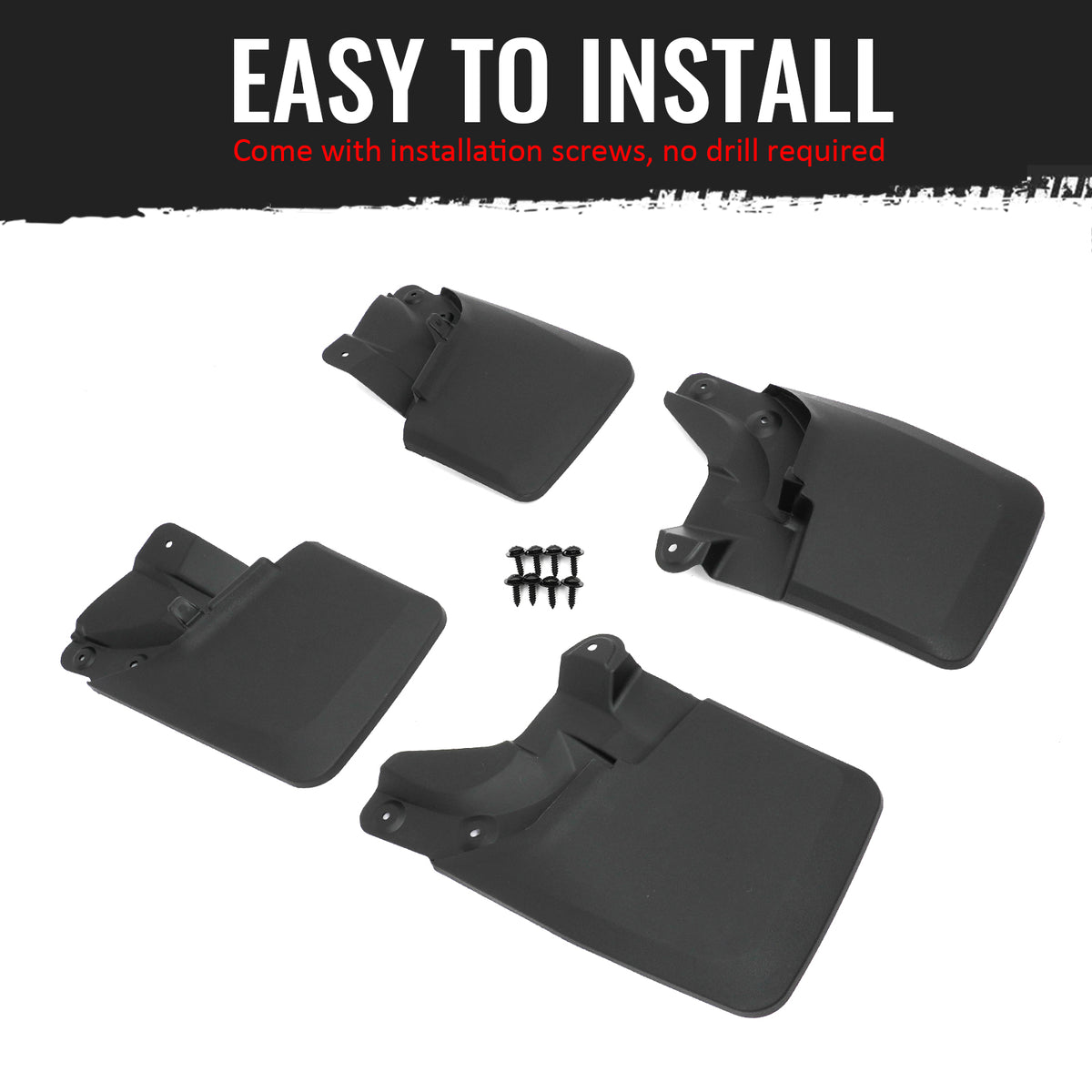 Fits 16-23 Toyota Tacoma W/OE Fender Flare Mud Flaps Wheel Arch Splash Guards PP