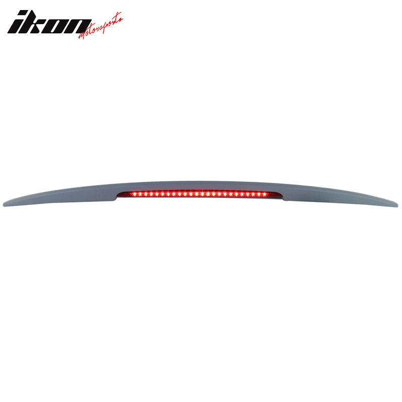 Fits 16-23 Nissan Maxima Trunk Spoiler OE Style Gray Rear Wing ABS LED Boot Trim