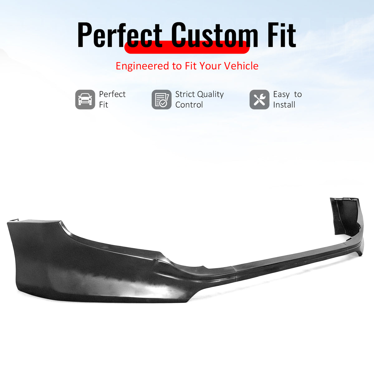Fit 2016-2023 Toyota Tacoma Front Bumper Lip Unpainted Black PU