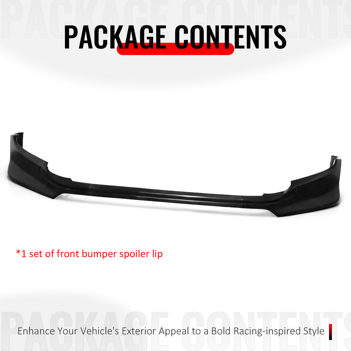 Fits 16-23 Toyota Tacoma IK Style 3PCS Front Bumper Lip Spoiler Unpainted PU