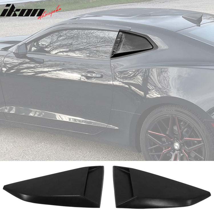 Fits 16-24 Chevy Camaro Quarter Side Window Louvers Scoops Unpainted ...