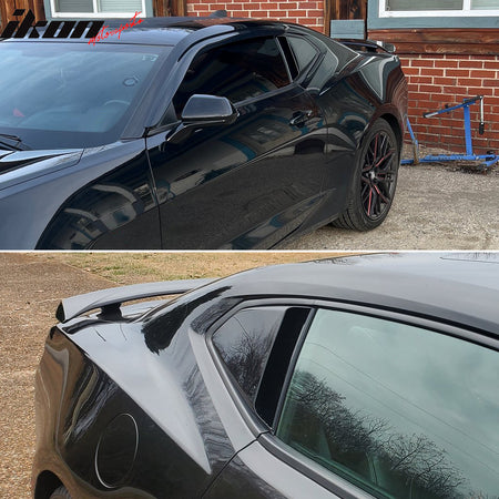 Fits 16-24 Chevy Camaro Quarter Side Window Louvers Scoops Unpainted Black - PU