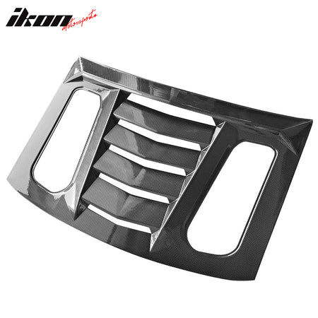Fits 16-24 Chevy Camaro V2 Rear Window Louver Sun Shade Vent Carbon Fiber Print