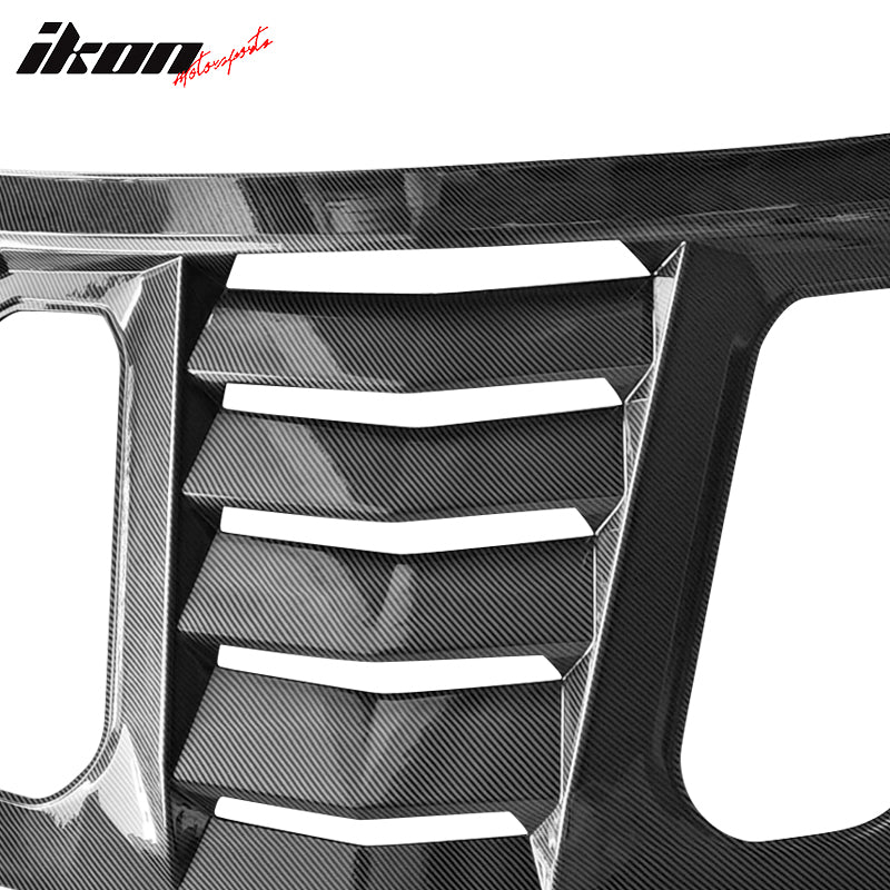 Fits 16-24 Chevy Camaro V2 Rear Window Louver Sun Shade Vent Carbon Fiber Print