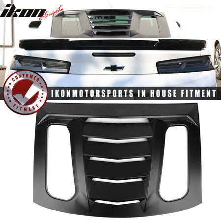 IKON MOTORSPORTS, Window Louver Compatible With 2016-2024 Chevy Camaro, IKON V2 Style,Rear Louver and Side Quarter Scoop Louvers