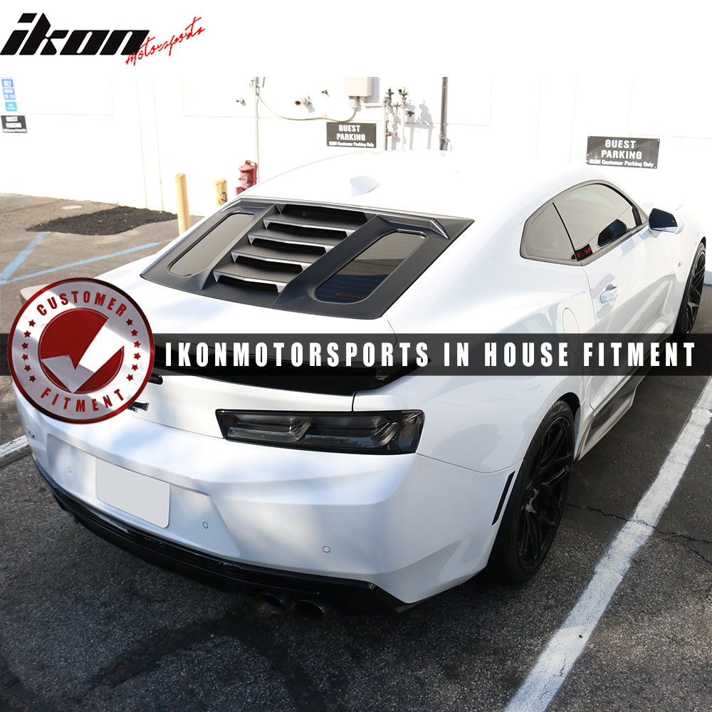 Fits 16-24 Chevrolet Camaro Coupe 2PCS GT Side + IKON V2 Rear Window Louvers ABS